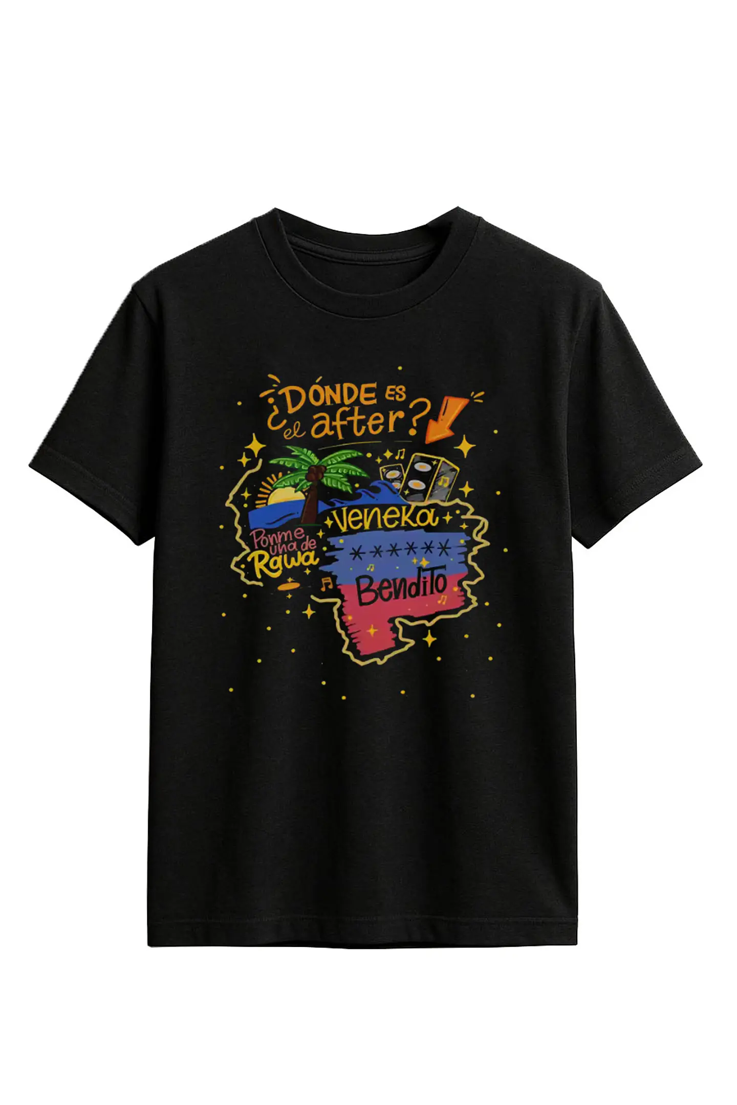 Rawayana - Donde es el After Veneka - Polera Negra 1