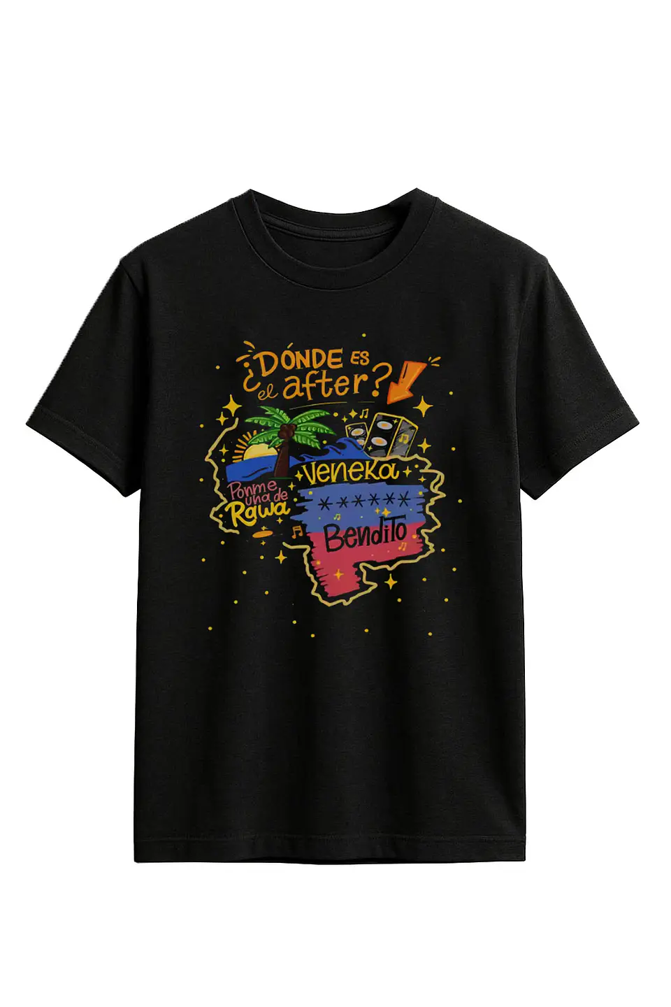 Rawayana - Donde es el After Veneka - Polera Negra 1
