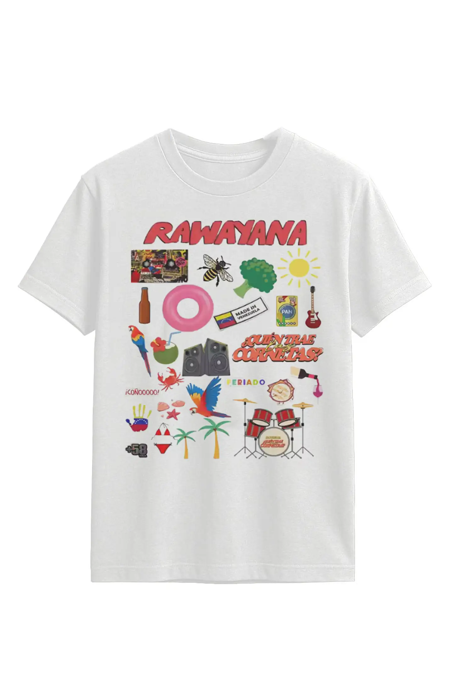 Rawayana - Quien Trae las Cornetas - Polera Blanca 1