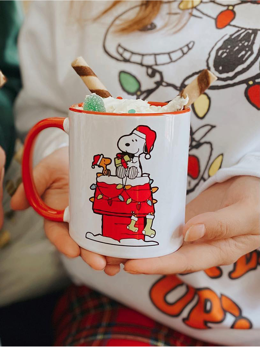 Taza Snoopy Xmas Mango Rojo