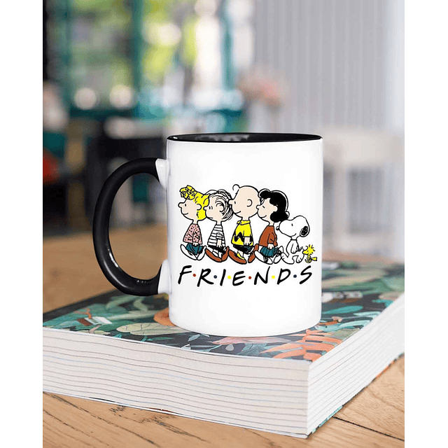 Tazón Snoopy / Friends borde negro