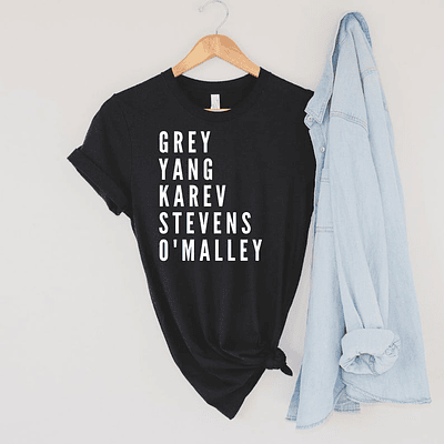 Polera Grey's Anatomy / Nombres