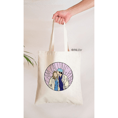 Totebag Grey's Anatomy / Meredith y Derek Circulo