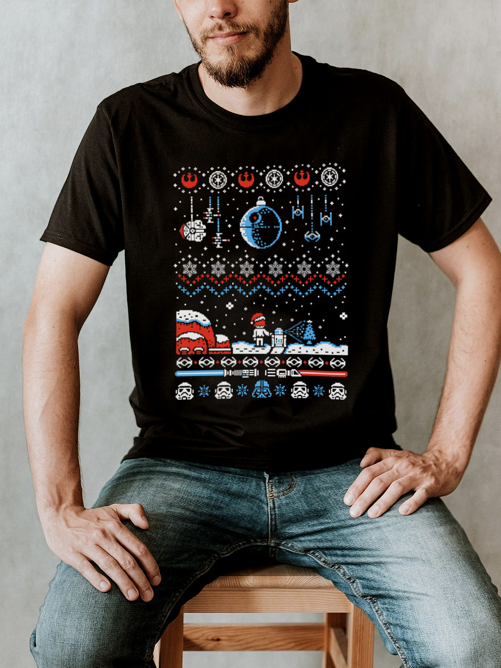 Polera Ugly Star Wars nieve 2