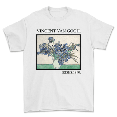 Polera Arte Irises Van Gogh Premium - BLANCO
