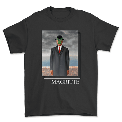 Polera Arte Magritte Premium   - NEGRO