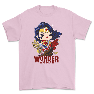 Polera Funko / Wonderwoman Premium  - ROSADO