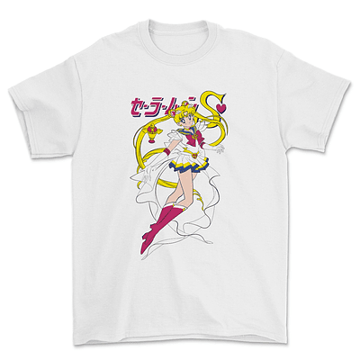 Polera Sailor Moon Jumping Premium - BLANCO