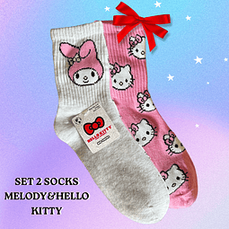 Set 2 Socks Melody & Hello Kitty
