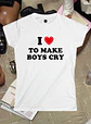 BABY TEE MUJER I LOVE TO MAKE BOYS CRY- OFERTA - Miniatura 1