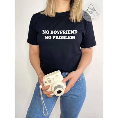 Polera No Boyfriend No Problem - NEGRO