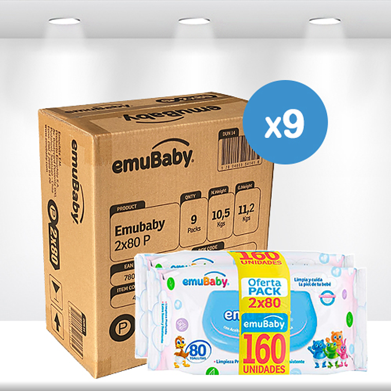 Caja toallas húmedas EmuWipes Premium (9x160) 1