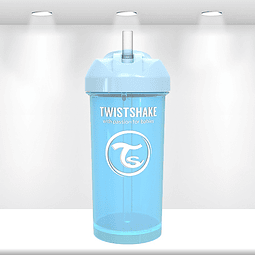 Vaso con bombilla azul 360 ml Twistshake