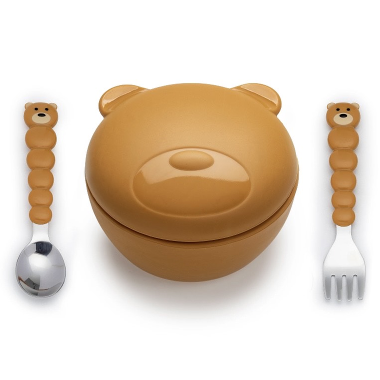 Bowl de Silicona oso y cubiertos Melii 1