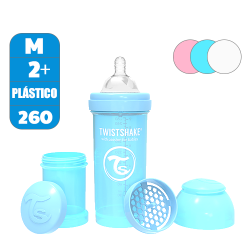 Mamadera twistshake Anti-cólico 260ml azul pastel