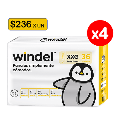 Windel XXG 144 unidades