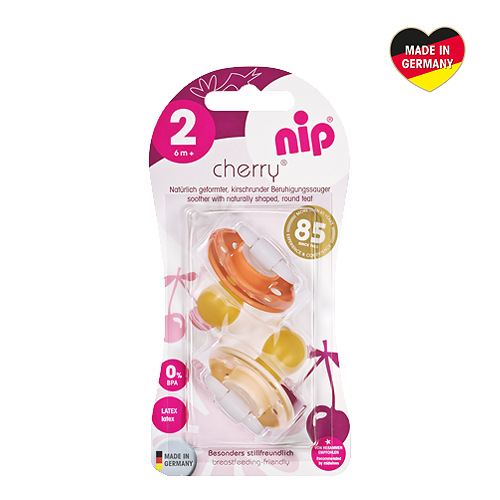 Chupete Cherry látex +6 meses Naranja NIP