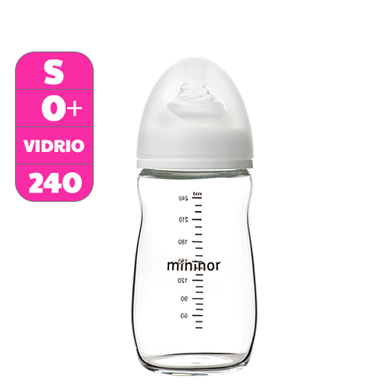 Mamadera de vidrio 240ml Mininor 1