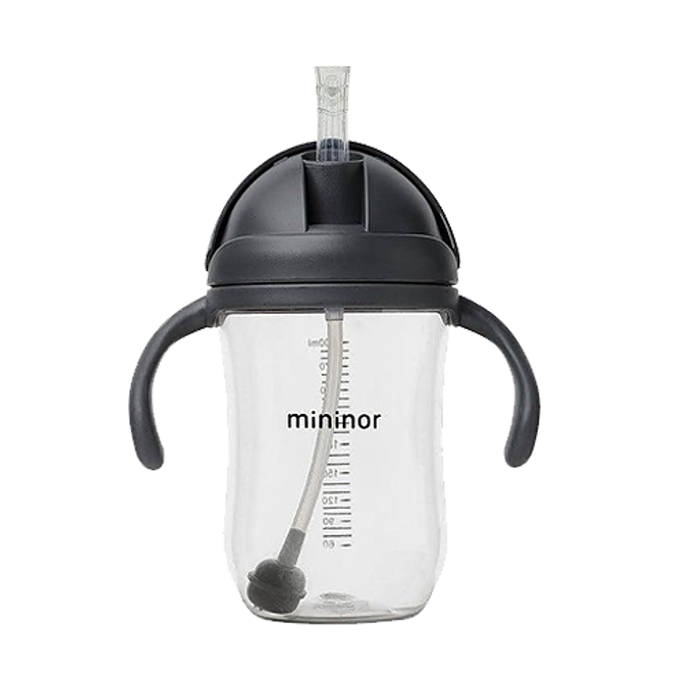 Vaso con bombilla 330ml Negro Mininor 1
