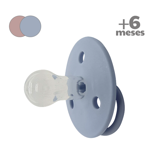 Chupetes redondos Mininor Silicona Rosado 6m 2 uns