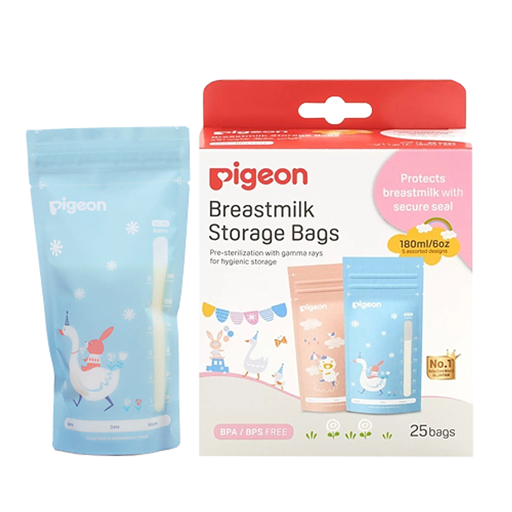 Bolsa para leche materna 180ml animalitos 25 uds Pigeon