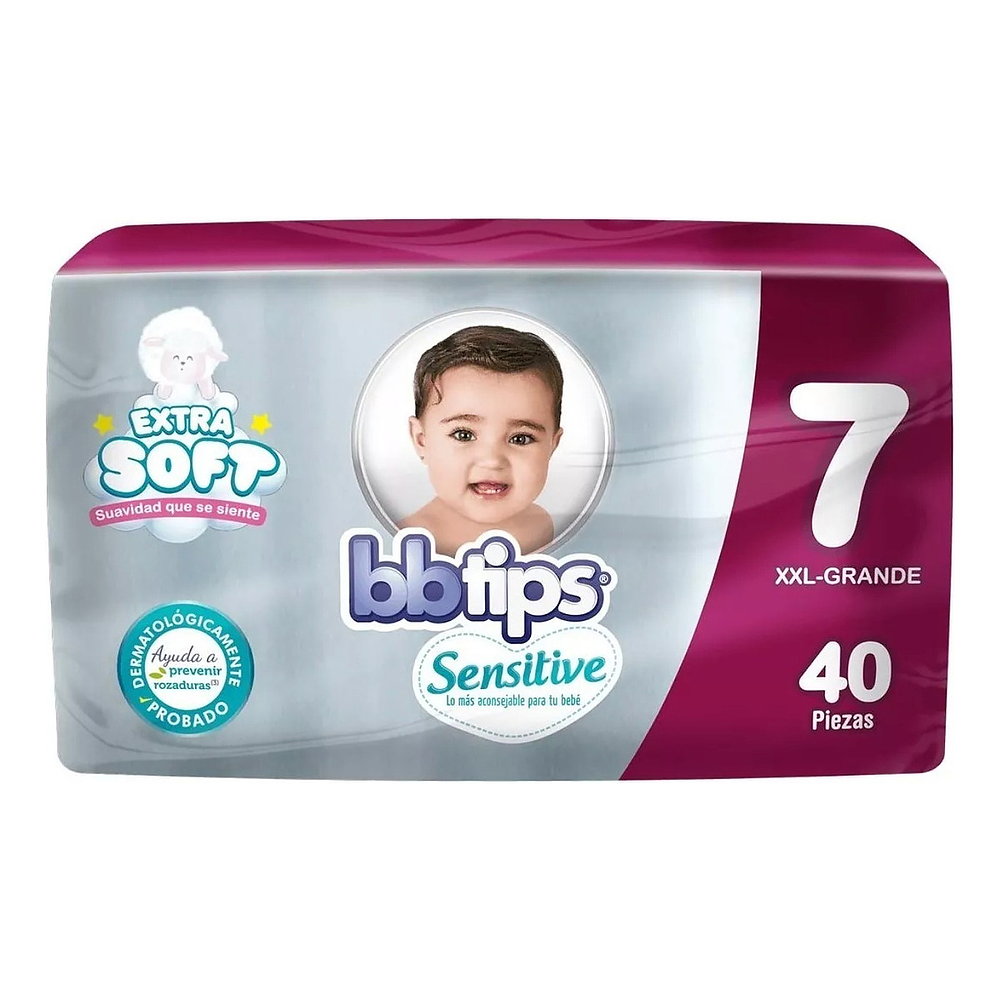 Pañal BBTips XXL 7 (+17 kg) 40 unid.