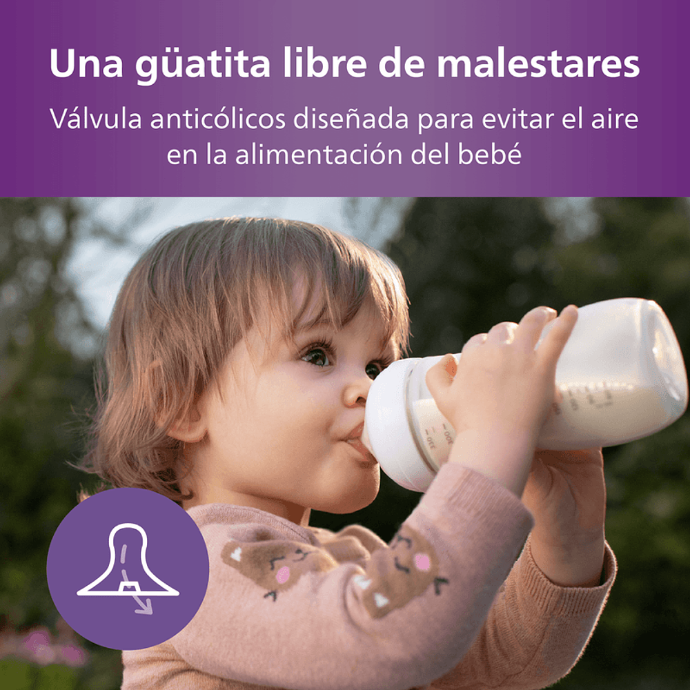 Mamadera Natural Response 330ml Traslucida Avent SCY906/01