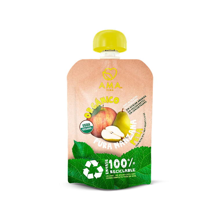 Puré Manzana Pera Reciclable AMA 90 grs 1