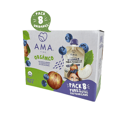 Pack Puré Manzana Arándano Orgánico - 8 unidades