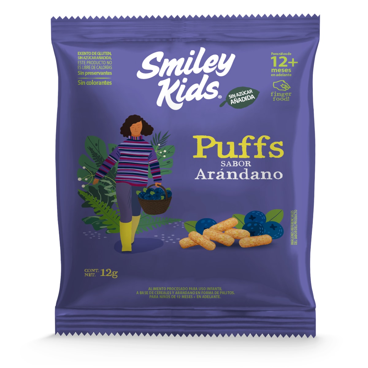 Puffs Arándano 12 grs Smiley Kids