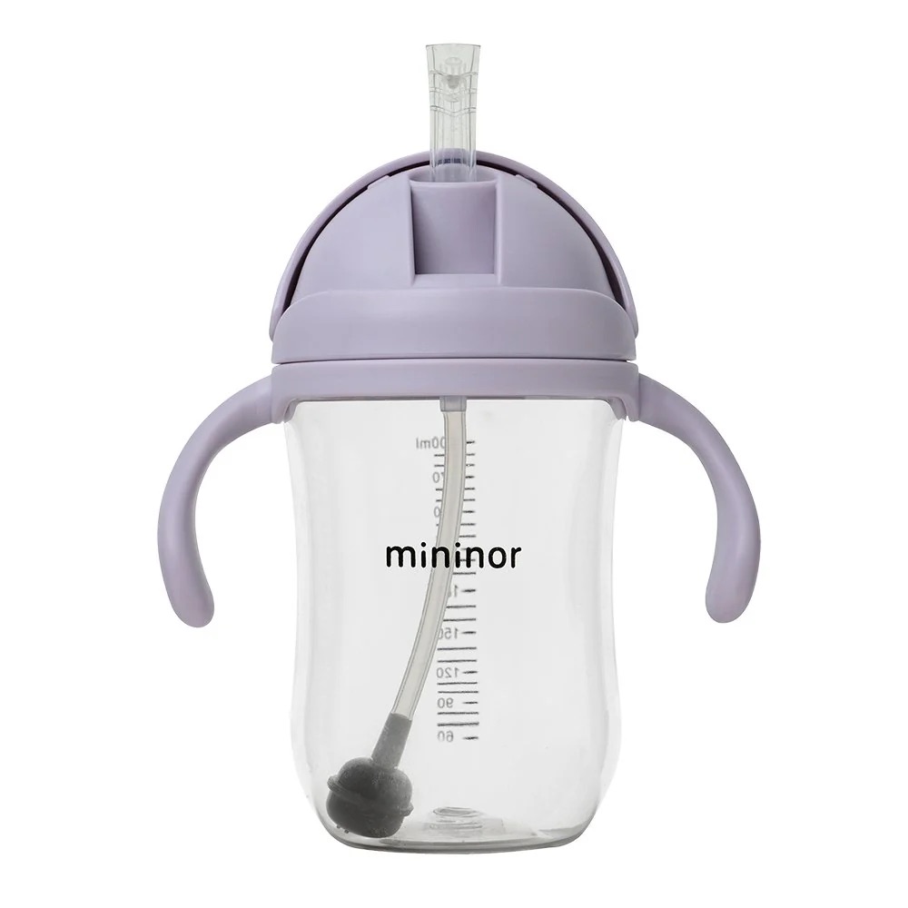 Vaso con bombilla 330ml Lila Mininor
