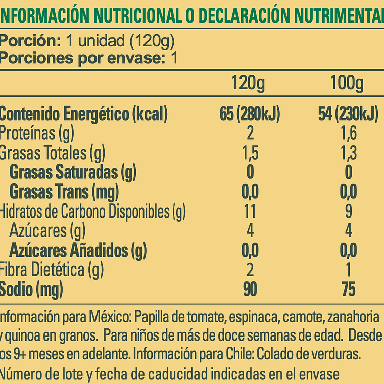 Colado Orgánico Verduras con Quínoa 2