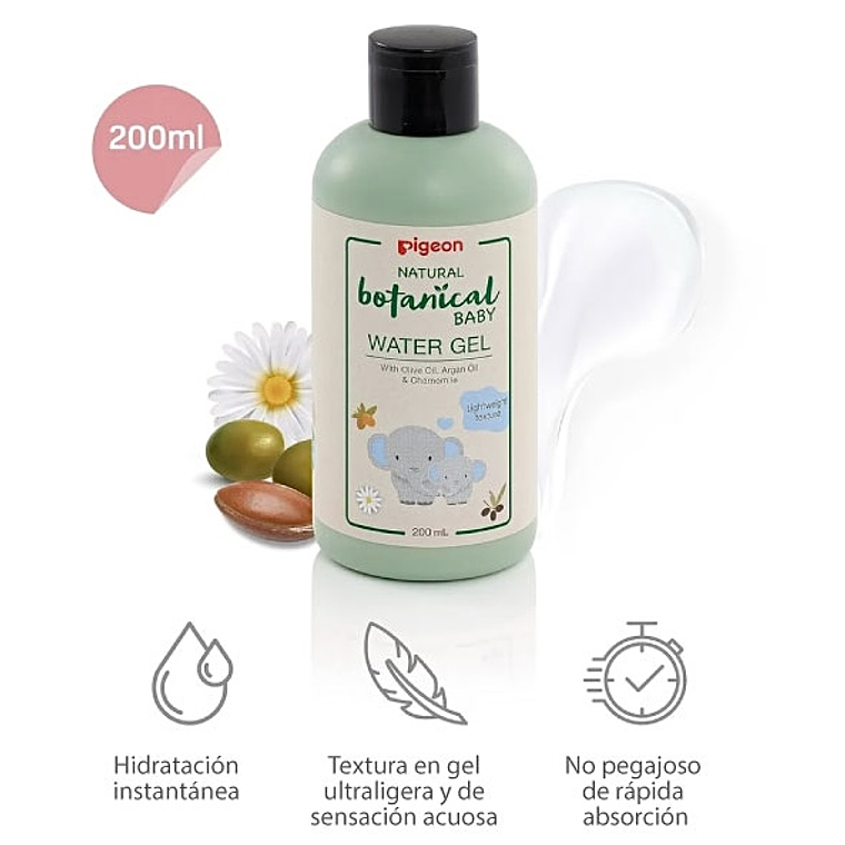 Crema Humectante Water Gel Botanical Pigeon 200ml 2