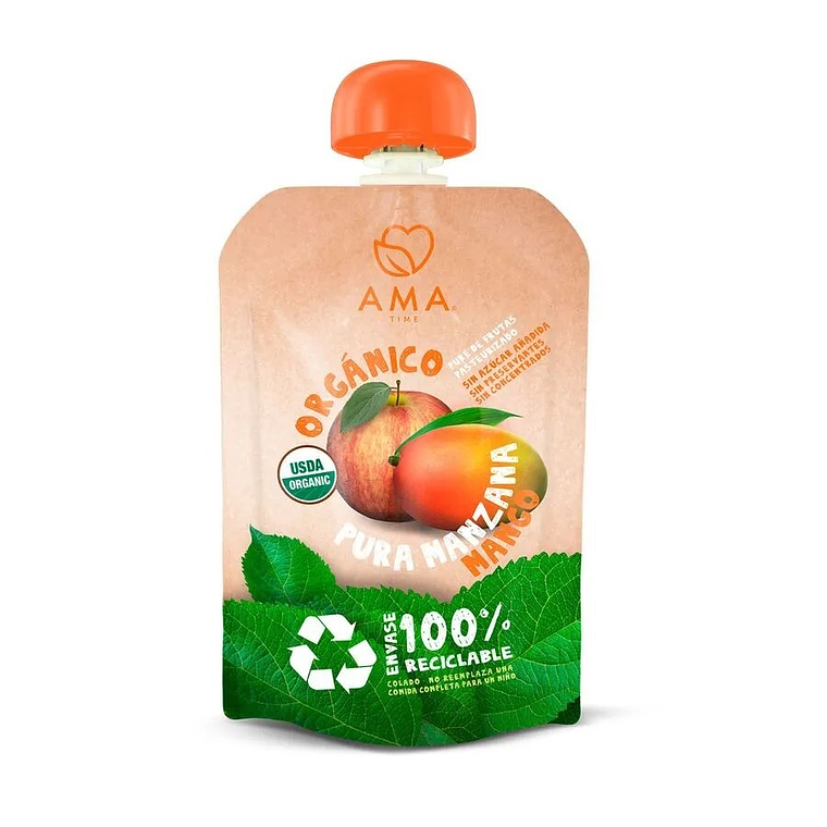Puré Manzana Mango Orgánico AMA 90 grs 1