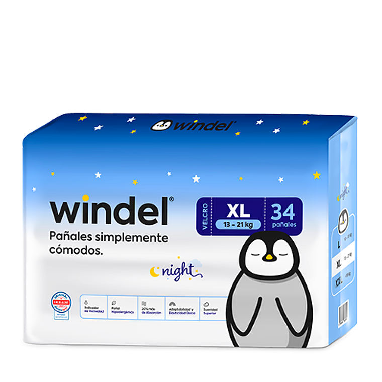 Windel Night 🌙 XL (13-21 kg) 34 uds 1