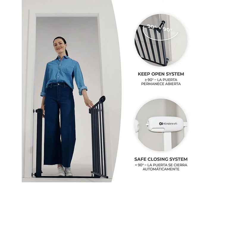 Puerta de Seguridad Lock & Go Madera Kinderkraft 4