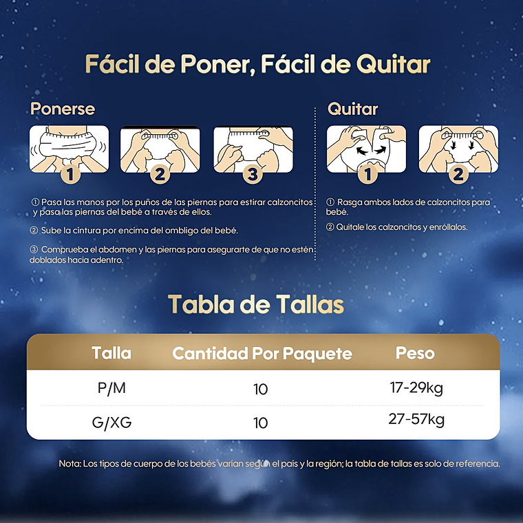 Calzoncitos Nocturnos ComfyNite P/M 10 uds 3