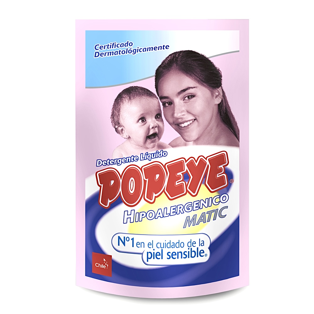 Popeye Detergente Líquido Hipoalergénico Bebé Doypack 800 ml