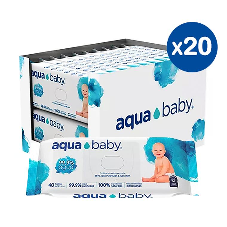Caja Toallitas húmedas Aqua Baby 20x40 uds 1