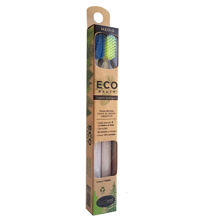 Cepillo Eco Brush Adulto Dentwell 2 Unidades. 2