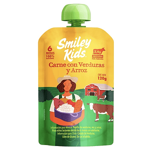 Colado Orgánica Carne con Verduras y Arroz Smiley Kids