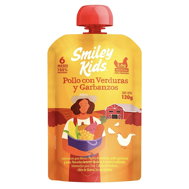 Colado Orgánica Pollo con Verduras y Garbanzos Smiley Kids 1