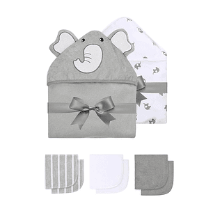 Momcozy – Set de Toalla con Capucha + Toallitas.
