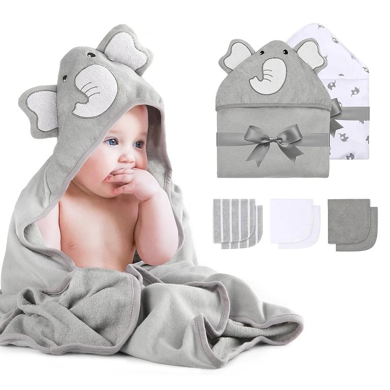 Momcozy – Set de Toalla con Capucha + Toallitas. 2
