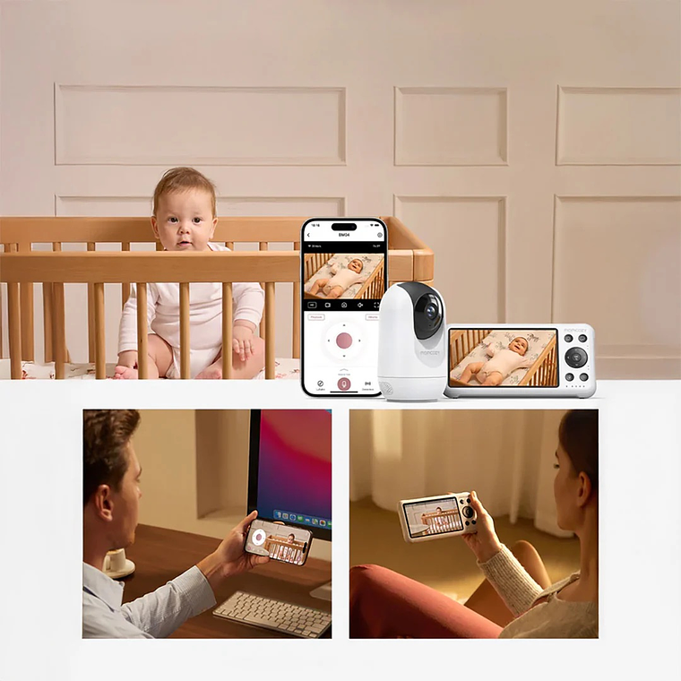 Monitor de Bebé Full HD Wi-Fi Momcozy 3