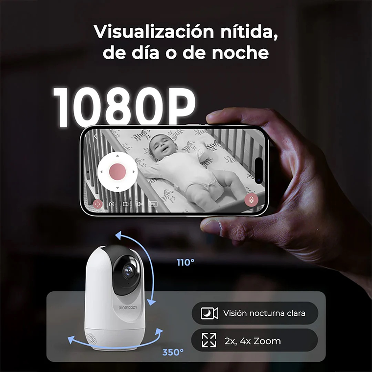 Monitor de Bebé Full HD Wi-Fi Momcozy 4