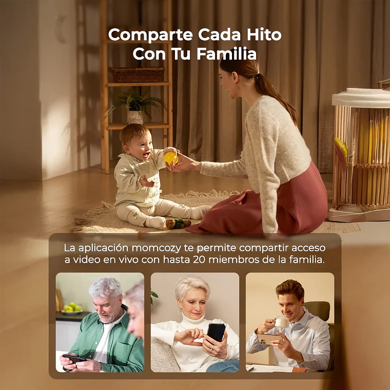 Monitor de Bebé Full HD Wi-Fi Momcozy 6