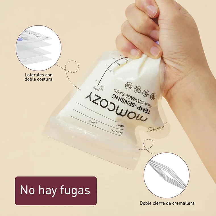 Bolsas para Almacenar Leche Materna con Boquilla Momcozy 60 Uds 5