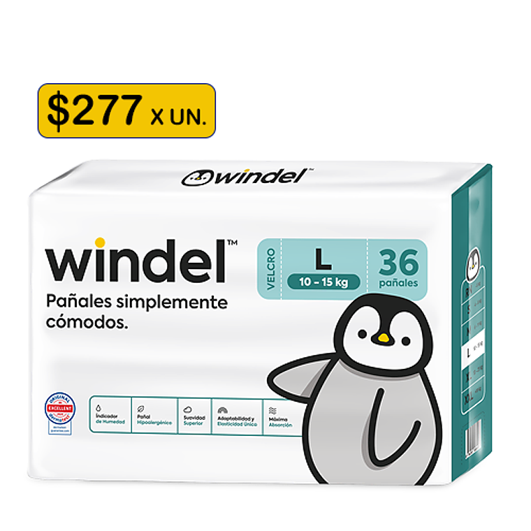 Windel L (10-15kg) 36 uds 1
