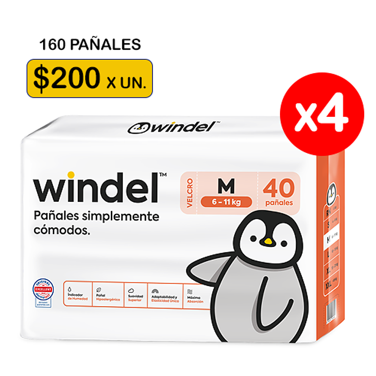 Windel M (6-11kg) 160 uds 1